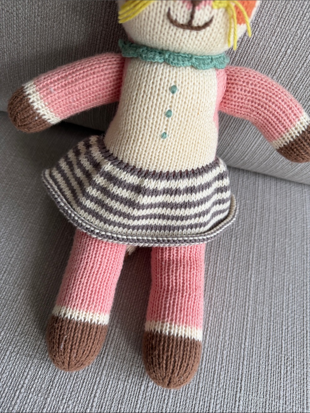 Blabla Suzette the fox Hand-Knit Plush Toy for Kids 12’’ size-mini - Picture 3 of 8